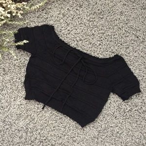 (4 for $20) Black Revamped Crop Top